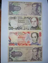 Comprar Billetes Antiguos De Venezuela, Colección Set De 4 Billetes.