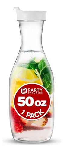 Jarra De Plástico Party Bargains De 50 Onzas Con Tapas, Tran