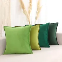 Comprar Fundas Cojines Terciopelo Verde Suave Decorativo 18x18