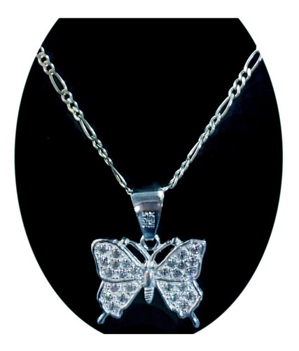 Dije Mariposa Swarovski Incluye Cadena 100% Plata 925 Grande