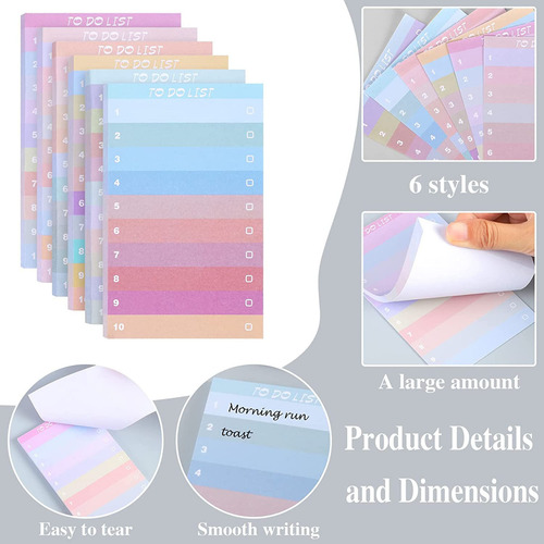Bloc De Notas Multicolor O 6003, Planificador De Compras, 6