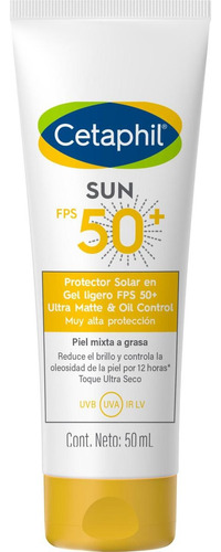 Protector Facial Oil Control Con Fps 50 Cetaphil Sun 50 Ml