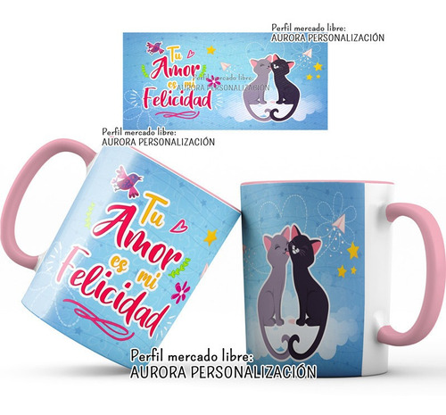 Mug  Oreja Rosada Taza Amor San Valentin Regalo Pareja 31