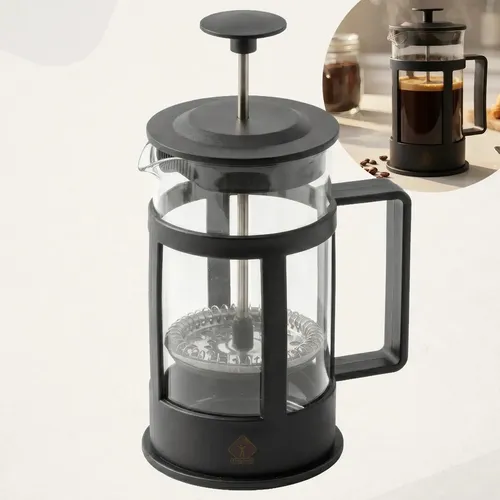 Cafeteira Prensa Francesa Cremeira 350ml Café Expresso Leite Cremoso Chá Tragaluz Cor Preto