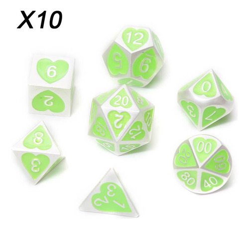7 / Set Dados De Varios Lados Sólidos D4 D6 D8 D10 D12 D20