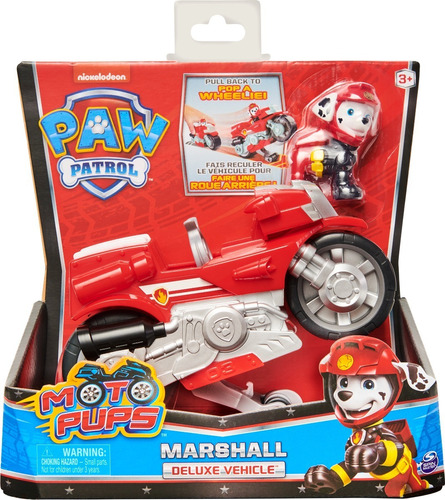 Paw Patrol Moto Pups Deluxe Gigante De 20 Centimetros Color Rojo Marshall