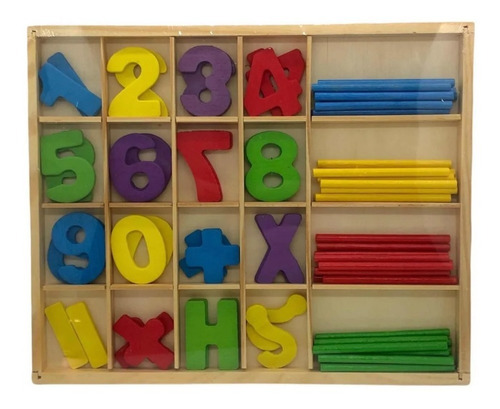 Imagen 3 de 10 de Juego Didactico Madera Con Numeros Montesori Tea Matematica