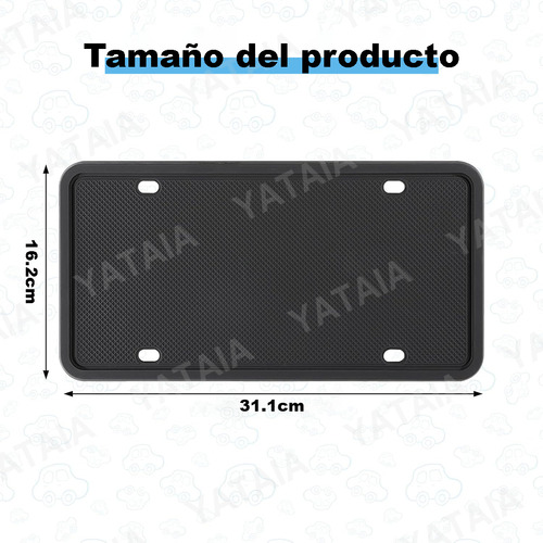 YATAIA Marco De Matrícula De Silicona Coche Universal Negro 1 Par, Juego De Silicona Para Matrícula De Coche, Para Portatarcos Delanteros Y Traseros A Prueba De Óxido, A Prueba De Sonajero, Negro