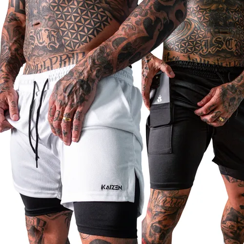 comprar Kit 2 Shorts 2 Em 1 Masculino Dryfit Academia