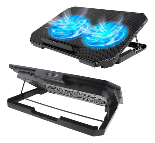 Base Refrigerada Para Notebook Com 2 Coolers Led, Ajustável