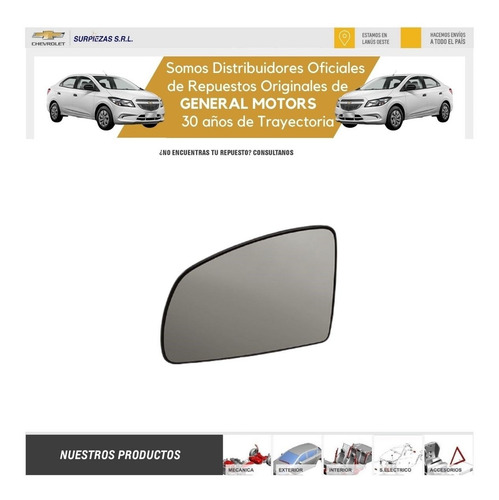 Imagen 5 de 10 de Vidrio Espejo Derecho Chevrolet Onix Prisma Original Gm