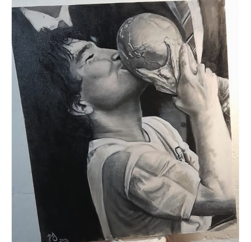 Imagen 2 de 4 de Pintura Echa A Mano (diego A. Maradona)