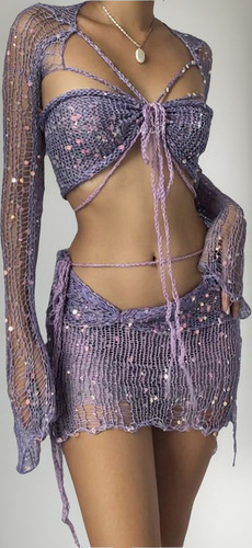 Calças, Moda Feminina, Suéter De Malha Com Miçangas, Cor Sól