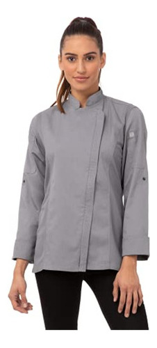 Chaqueta De Chef Chef Works Hartford Coat Para Mujer, Gris,