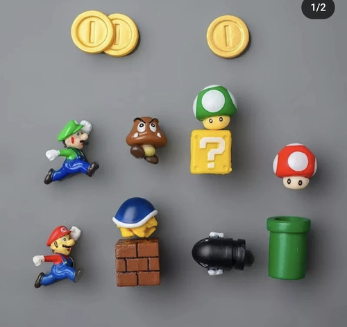 Set Colección Imanes Nevera Súper Mario Bros 