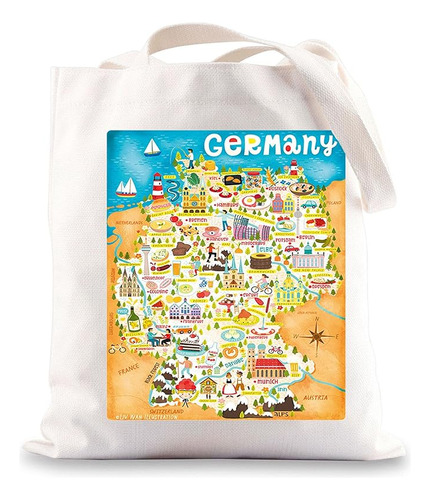 Bolsa Con Mapa Alemania Regalo Recuerdo Viaje Alemania Bolsa