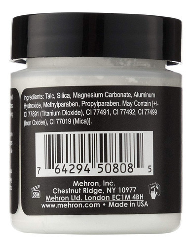 Polvo Base Blanco Mehron, Polvo De Fijación Ultrafino 1 Oz