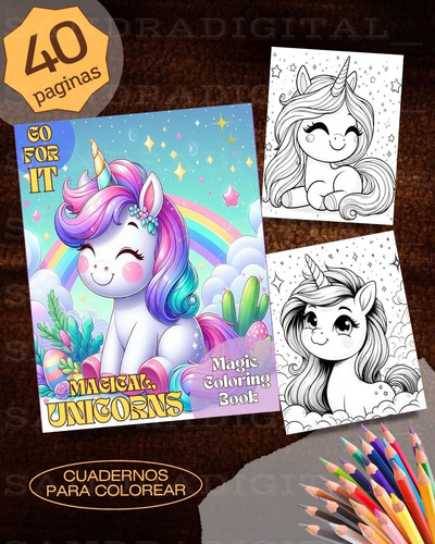 Cuaderno Para Colorear Infantil Unicornios Magicos