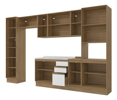 Cozinha Modulada Celeste Kappesberg 100% Mdf Branco 8 Peças
