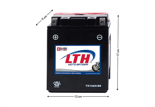 Batería Para Moto Ctx14ah-bs Ytx14ah-bs Lth