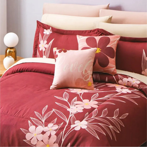 Edredon Lavable Matrimonial Concord Nataly Microfibra Color Vino