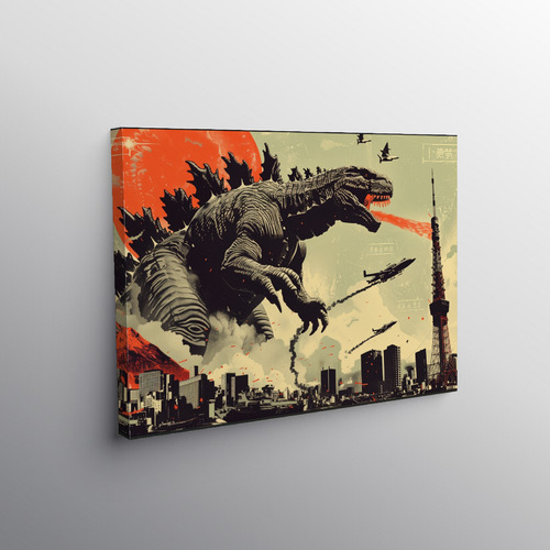 Cuadro Godzilla Art Vs Medidas Impreso En Lienzo Canvas Godzilla Art 90x60