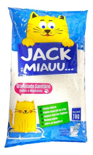 Kit 2 Areia Sanitária Mandioca Biodegradável Jack Miauu 1kg