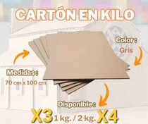 Comprar Carton Dos En Kilo 700 Gramos Medidas 100x70 Cm Gris Pack 4