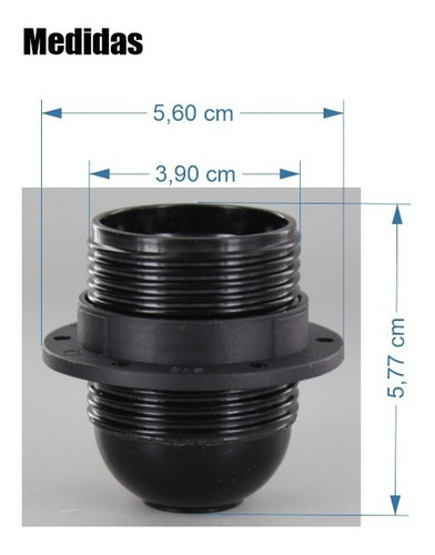 Imagen 3 de 7 de Socket, Portalampara O Roseta Con Aro Roscado