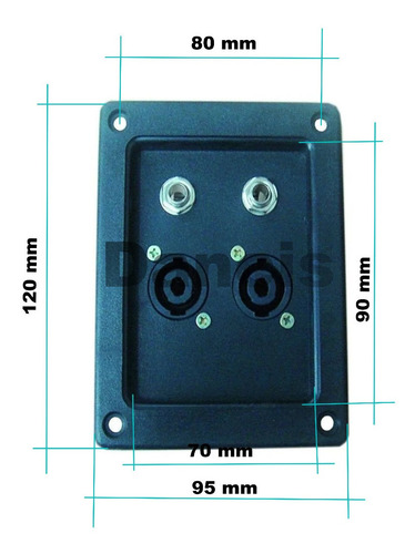 Imagen 3 de 3 de Bornera Doble Speakon Plug Para Bafle