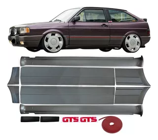 Kit Spoiler Lateral + Frisos + Coluna Gol Gts Quadrado Cinza