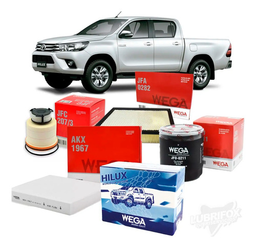 Kit De 4 Filtros Toyota Hilux New 2.8 2.4 Td Wega