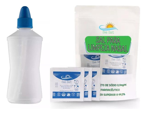 Soro Fisiológico Pó Kit 30 + Frasco Higienizador Nasal 250ml