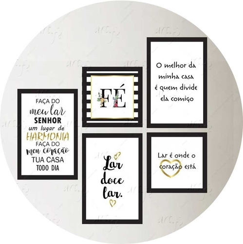 Kit De Placas Quadros Religiosos Lar Doce Lar