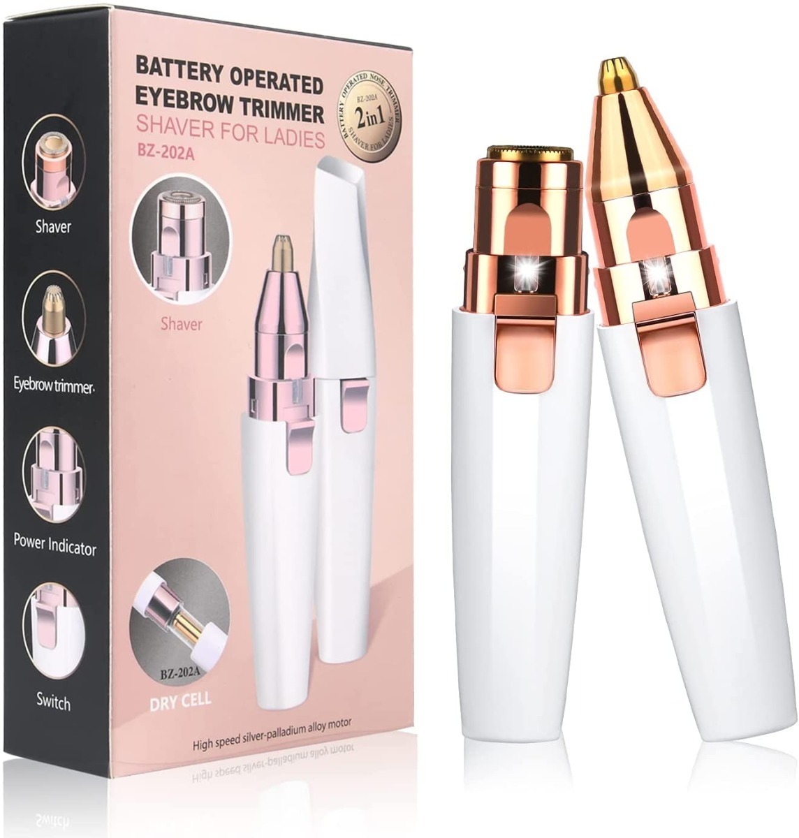 Depiladora De Vello Facial Y Corporal Con Luz Portatil Usb Color Blanco