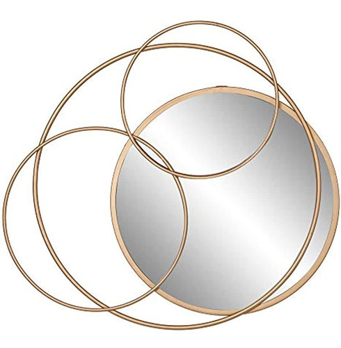 Espejo Decorativo De Pared Circular Con Capas De Metal Dorad