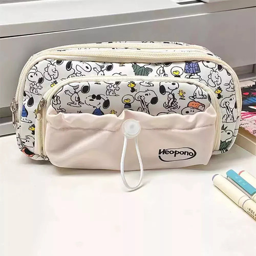 Lapicera Cosmetiquera Doble Cierre Snoopy 10x20 Cm Peanuts