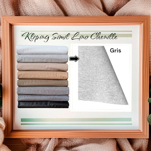 Mantel Ecocuero Redondo 1.80 Kipling Lino Chenille C/uniones Color Gris