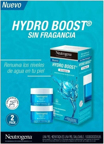 Neutrogena Hydro Boost Crema Hidratante Facial Gel 2pz 50 Ml