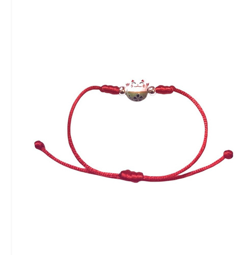 Pulsera Gato Suerte Fortuna Abundancia Maneki Neko Hilo Rojo