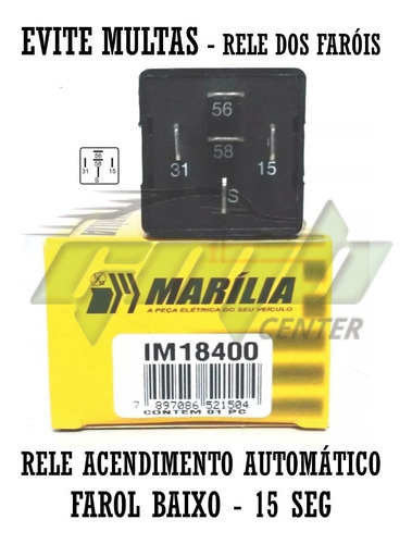 Relê Temporizador Ligar Farol Automático 15s - Im18400