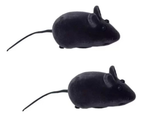 Brinquedo P Gatos Ratinho Preto Cat Toy - Kit C 2 Unidades