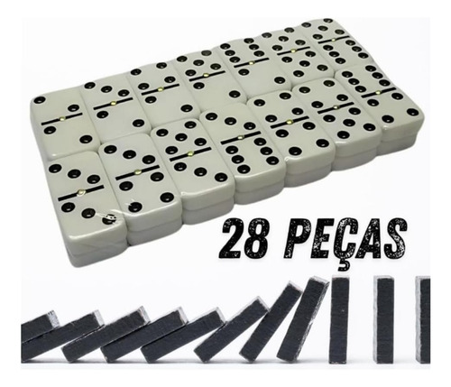 Dominó De Osso Profissional Com Maleta Couro Sintético- 05mm
