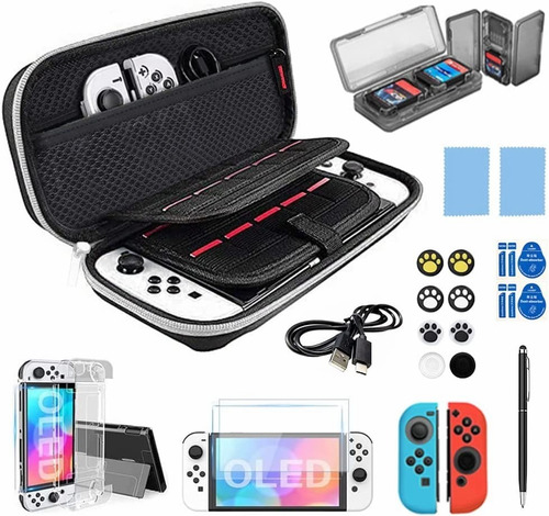 Kit De Accesorios Estuche Para Nintendo Switch Oled 14 En 1