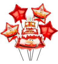 Comprar Kits 5pzs Globos Metalicos De Cars Rayo Mcqueen Fiesta 