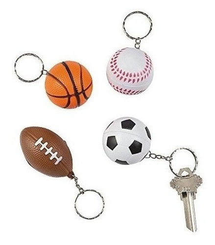 Deportes Ball Party Favor Soft Keychains - Futbol Baseball S