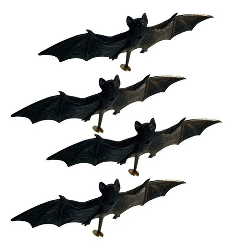 Imagen 1 de 3 de Set Murcielagos Chicos X4 Halloween Decoracion Cotillon