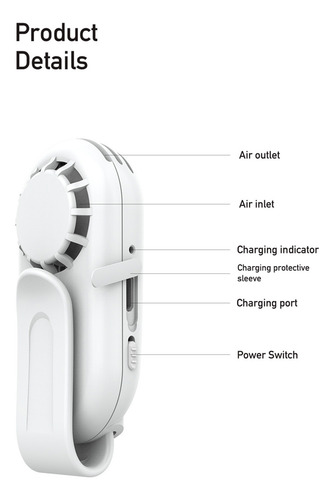 Ventilador De Máscara Portátil C Con Carga Usb Para Exterior
