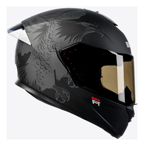 Capacete Moto Bieffe B-12 Ft Inteligencia Artificial Titto Cor Preto Fosco com Cinza Tamanho do capacete 62