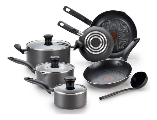 Batería De Cocina Tefal Initiatives 10 Piezas Negro